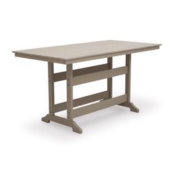 Signature Design by Ashley Sandy Dune Brown Rectangular HDPE Contemporary Counter Height Table