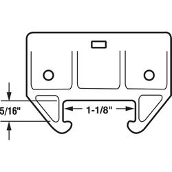 Prime-Line 1-1/8 in. L Plastic Center Guide Drawer Track Guide 1 pk
