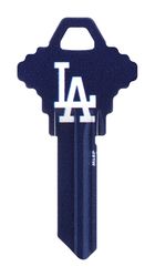 HILLMAN MLB LA Dodgers House/Office Key Blank 68 Single For Schlage Locks Blue
