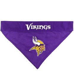 Pets First Purple/White Minnesota Vikings Cotton/Nylon Dog Collar Bandana Large/X-Large