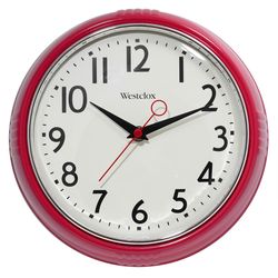 Westclox 9.5 in. L X 9.5 in. W Indoor Modern Analog Wall Clock Glass/Plastic Red