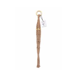 Meesh Drops Canyon Macrame 23 in. H Textured Short w/Wood Beads Plant Hanger 1 pk