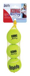Kong Squeaker For Dog Green Rubber Pet Tennis Balls Medium 3 pk