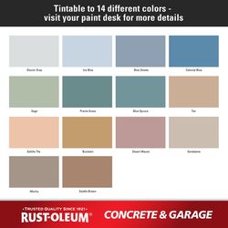 Rust-Oleum Satin Tint Base Water-Based Acrylic Concrete &amp; Garage Floor Paint 1 gal