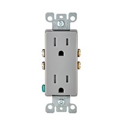 Leviton Decora 15 amps 125 V Duplex Light Gray Outlet 5-15R 1 pk