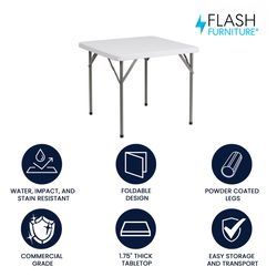 Flash Furniture Contemporary 34.25 in. W X 34.25 in. L Square Folding Table