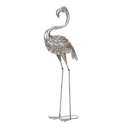 Summerfield Terrace Iron Silver 38 in. Flamingo Statue