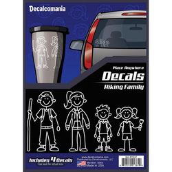 Decalcomania Hiking Family Car Sticker Vinyl 1 pk