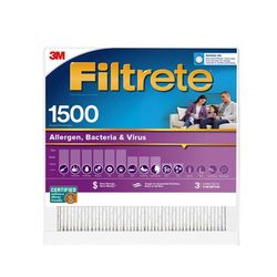 Filtrete 24 in. W X 24 in. H X 1 in. 1500 MPR Pleated Allergen Air Filter 1 pk