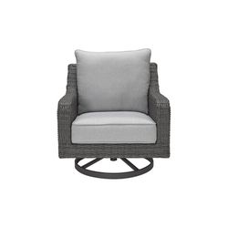 Signature Design by Ashley Elite Park Gray Aluminum Frame Swivel Lounge Chair Gray