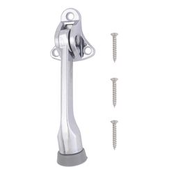 Ace 4 in. W Metal Chrome Silver Kick-Down Door Holder Mounts to door and wall 0 in.