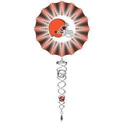 Spinfinity Designs Stainless Steel 14 in. Cleveland Browns Wind Spinner Mini Set