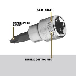 DeWalt DirectTorque 3/8 in. drive PH #2 Phillips Bit Socket 1 pc