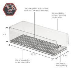 Spectrum 4 in. H X 6 in. W X 15 in. D Plastic Fridge Bins Storage