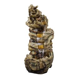 Alpine Polyresin Assorted Fountain with LED Light
