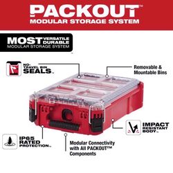 Milwaukee Packout 9.8 in. W X 15.2 in. D Compact Organizer Impact-Resistant Poly 5 compartments Red