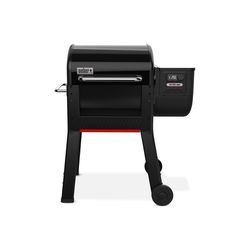 Weber 22 Smoque Pellet Grill Bundle: Grill, Cover, Side Table, Foil Sheets, Gloves
