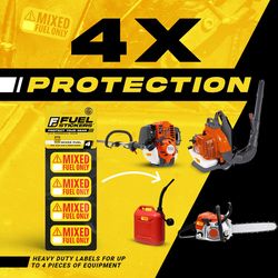 Fuel Stickers 1 in. H X 2 in. W Rectangle Yellow Fuel Sticker Label 4 pk