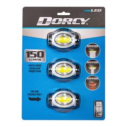 Dorcy 150 lm Silver LED COB Head Lamp AAA Battery