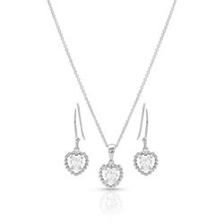Montana Silversmiths Women's Frozen Heart Silver Jewelry Sets Water Resistant
