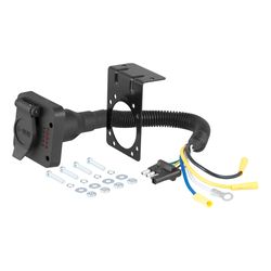 CURT 4 Flat to 6 Round Electrical Adapter with Tester 15.5 in.