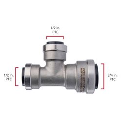 QuickFitting Push to Connect 3/4 in. PF Steel Reducing Tee