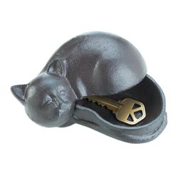 Summerfield Terrace Brown Iron 2.25 in. H X 4.75 in. L X 2.25 in. W Hide-A-Key Napping Cat Outdoor D