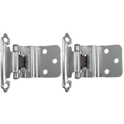 Laurey 1-1/2 in. W X 2-3/4 in. L Polished Chrome Silver Steel Self-Closing Hinge 2 pk