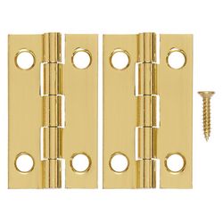 Ace 7/8 in. W X 1-1/2 in. L Polished Brass Brass Narrow Hinge 2 pk