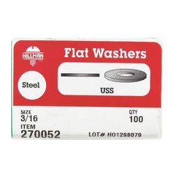 HILLMAN Zinc-Plated Steel 3/16 in. USS Flat Washer 1 pk