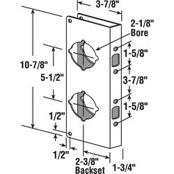 Prime-Line 12.72 in. H X 2-1/8 in. L Brass-Plated Brass Recessed Door Reinforcer