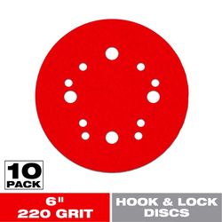 Diablo 6 in. Ceramic Blend Hook and Lock Sanding Disc 220 Grit Ultra Fine 10 pk