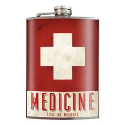 Trixie & Milo 8 oz Red Stainless Steel Hip Flask