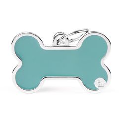 MyFamily Basic Handmade Light Blue Bone Aluminum Dog Pet Tags X-Large