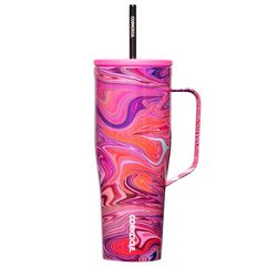 Corkcicle Cold Cup XL 30 oz Lava Lamp BPA Free Insulated Straw Tumbler
