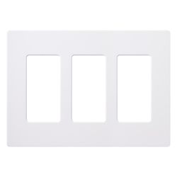 Lutron Claro White 3 gang Plastic Decorator Wall Plate 1 pk
