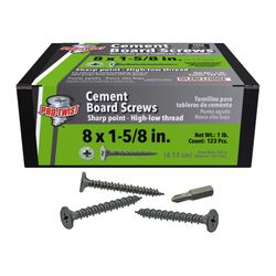 Grip-Rite No. 8 wire X 1-5/8 in. L Phillips Wafer Head Coarse Cement Board Screws