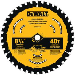 DEWALT 8-1/4 in. D X 5/8 in. Tungsten Carbide Circular Saw Blade 40 teeth 1 pk