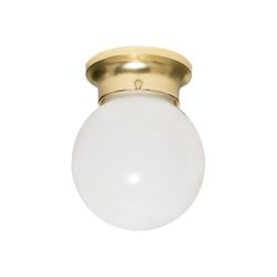 Satco Nuvo 7.25 in. H X 6 in. W X 6 in. L Polished Brass Ceiling Light