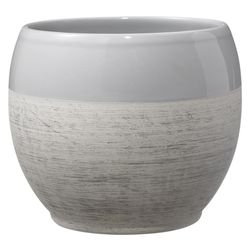 SK Pottery 5.1 in. H X 5.9 in. D Clay Alberta Bowl Planter Gray