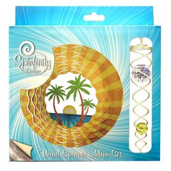 Spinfinity Designs Multi-color Stainless Steel 6.5 in. Palm Tree Mini Set Outdoor Spinner