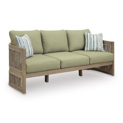 Signature Design by Ashley Moondance Brown Wood Frame Casual Sofa Green