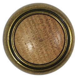 Laurey First Family Round Cabinet Knob 1-1/4 in. D Oak-Light Brass 1 pk