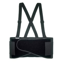 CLC 28 in to 32 in. Elastic Support Belt with Suspenders Back Support Belt Black S 1 pc