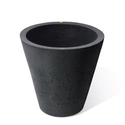 Algreen 20.5 in. H X 20 in. W X 20 in. D Plastic Crete Planter Black