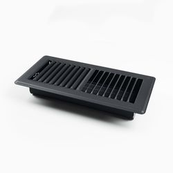 RectorSeal Tru Aire 4 in. H X 10 in. W 2-Way Powder Coat Black Steel Floor Register