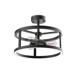 Feit 54 in. H X 15 in. W X 15 in. L Matte Black LED Ceiling Light Fixture