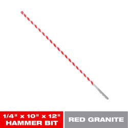 Diablo Speedemon 1/4 in. X 6 in. L Carbide Tipped Red Granite Hammer Drill Bit Hex Shank 5 pk