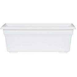 Novelty 6.4 in. H X 17.5 in. W X 8 in. D Plastic Countryside Flowerbox Flower Box White