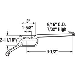 Prime-Line Bronze Steel Right Single-Arm Casement Window Operator